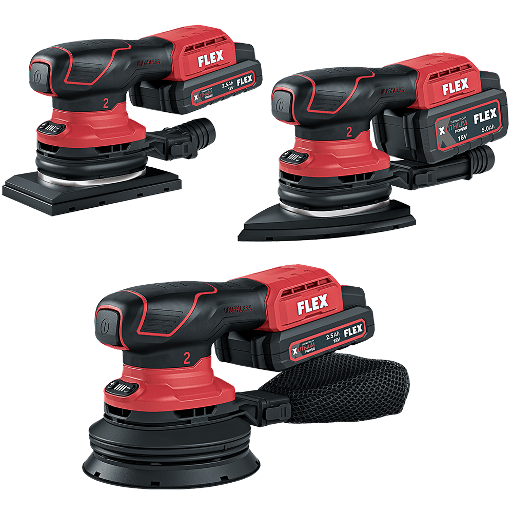 FLEX cordless sanders - delta sanders, orbital sanders and random orbital sanders