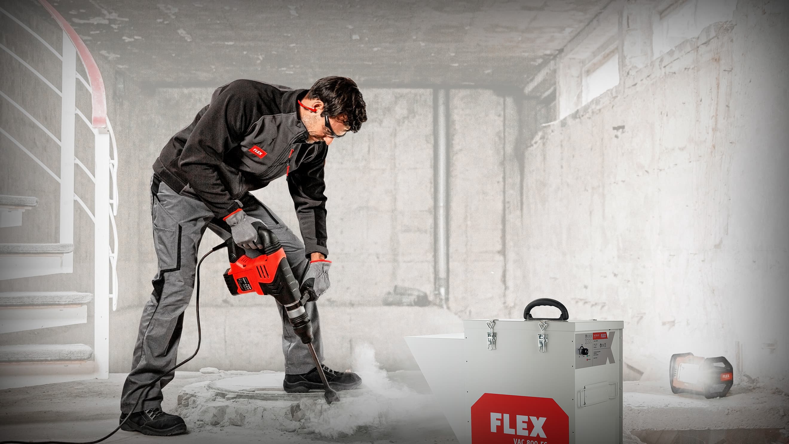 Čisté staveniště s čističkou vzduchu na staveniště FLEX