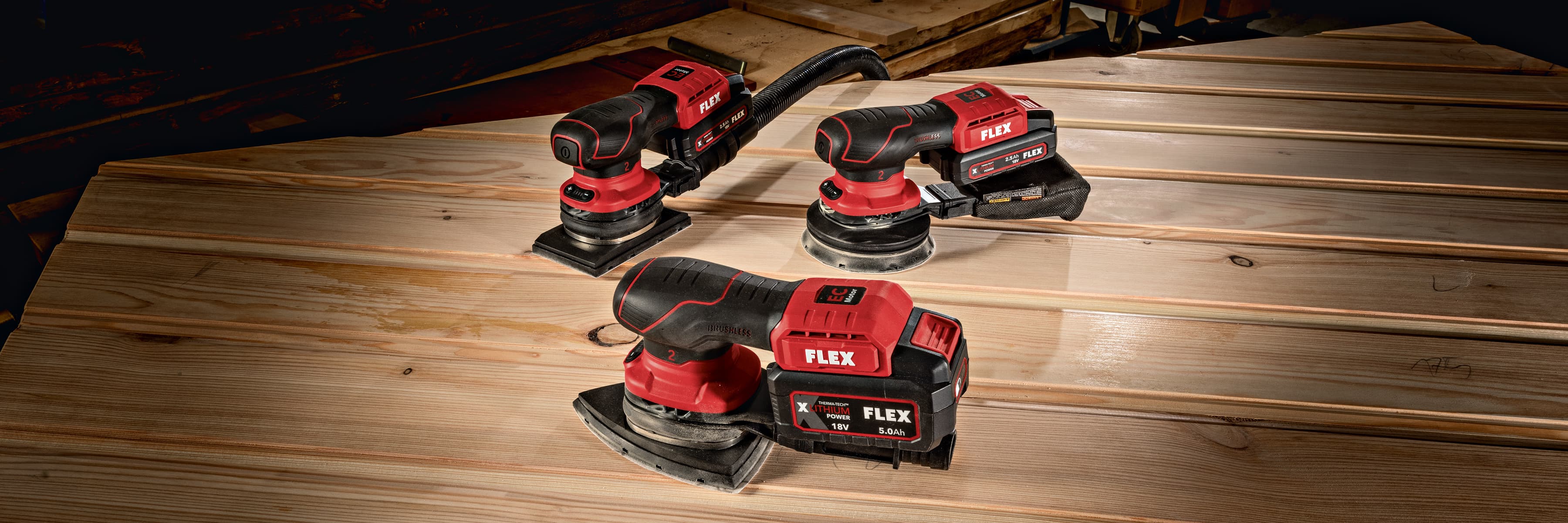 FLEX cordless random orbit sander, cordless delta sander, cordless orbital sander